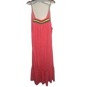 PITUSA Women's Hot Pink Braided Low Back Sleeveless Maxi Dress Sz Standard Beach